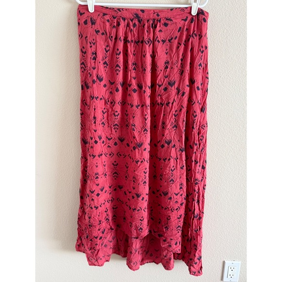 Free People Dresses & Skirts - Free People Light Red Ikat Print High Low Strapless Dress Cutout Back Womens M